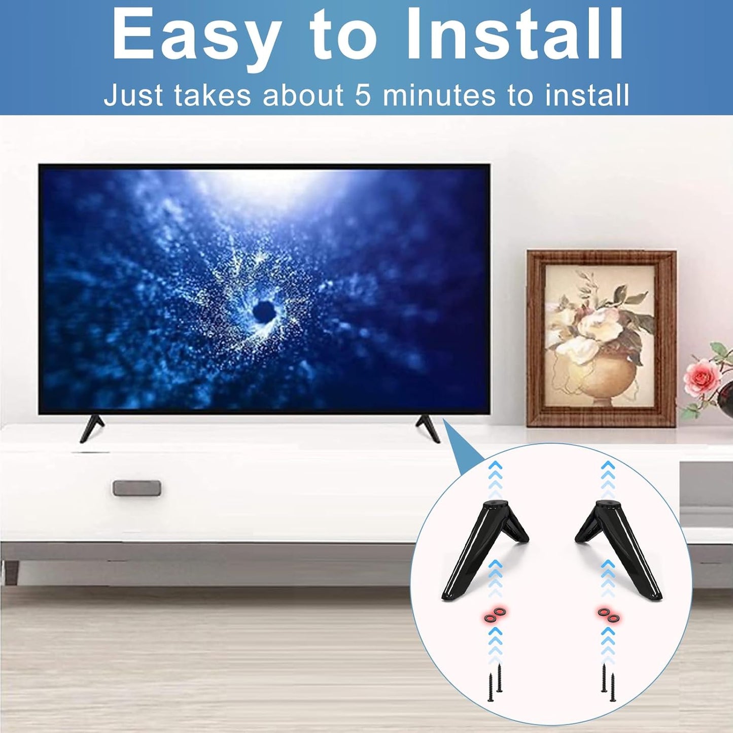 Base Stand for TCL Smart Tv - Fit for Select Models for 28" 32" 40" 43" 49" 50" 55" 65" TVs, Please Read All Descriptions, 32S305 32S301 40S355 40S325 43S425 43S431 50S431 65S433, Not Universal Legs