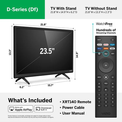 VIZIO 24" 1080p Smart TV (Renewed) — AirPlay, Chromecast, Streaming Channels
