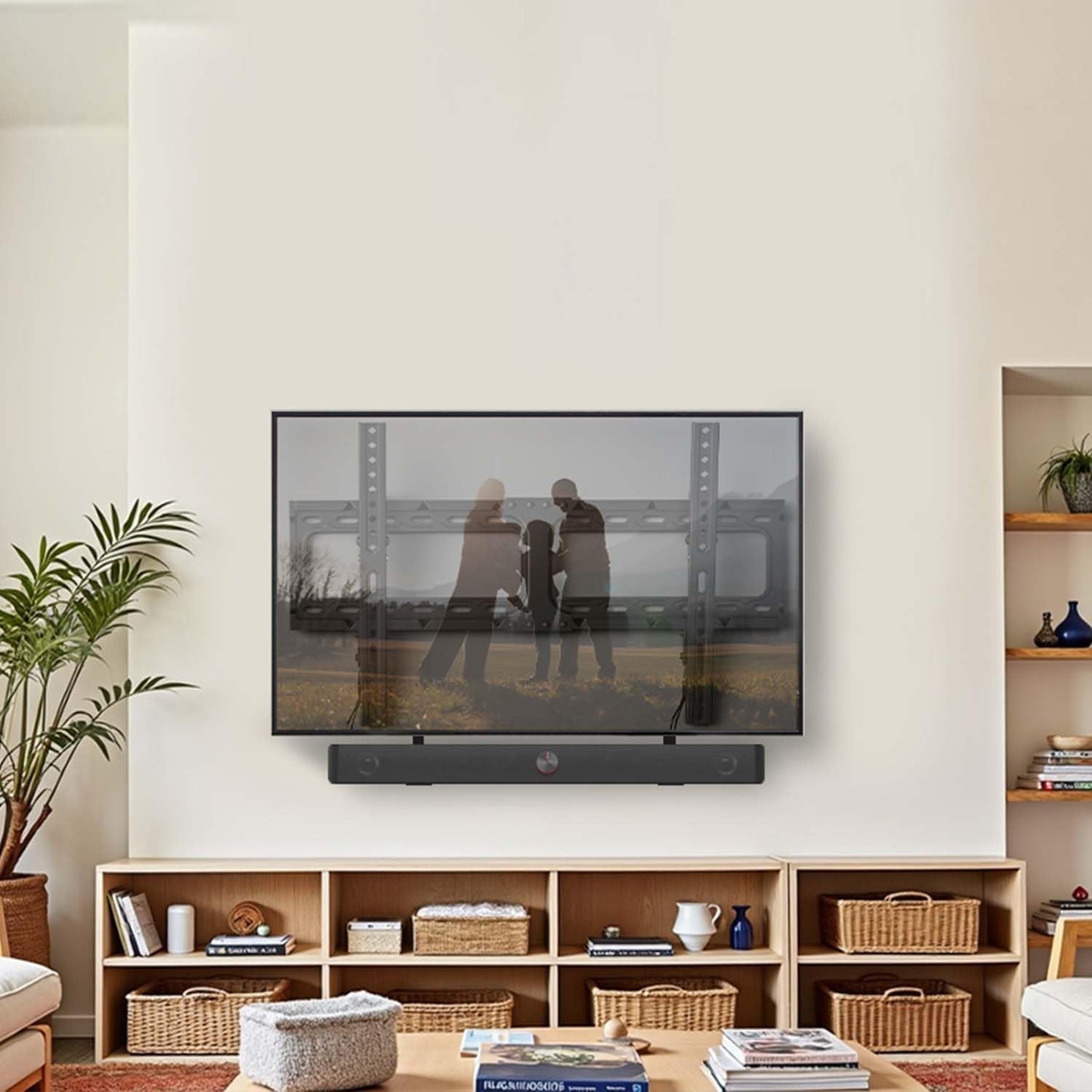 IWORKBOARD 55 65 75 85 inch Tilting TV Wall Mount for 32-90 '' TVs, Low Profile TV Mount Bracket, Safe Lock & Quick Release, Max VESA 600x400mm, 24 inch Studs,132 lbs, Fit Most 55+ 75+ 85+ 86 TVs