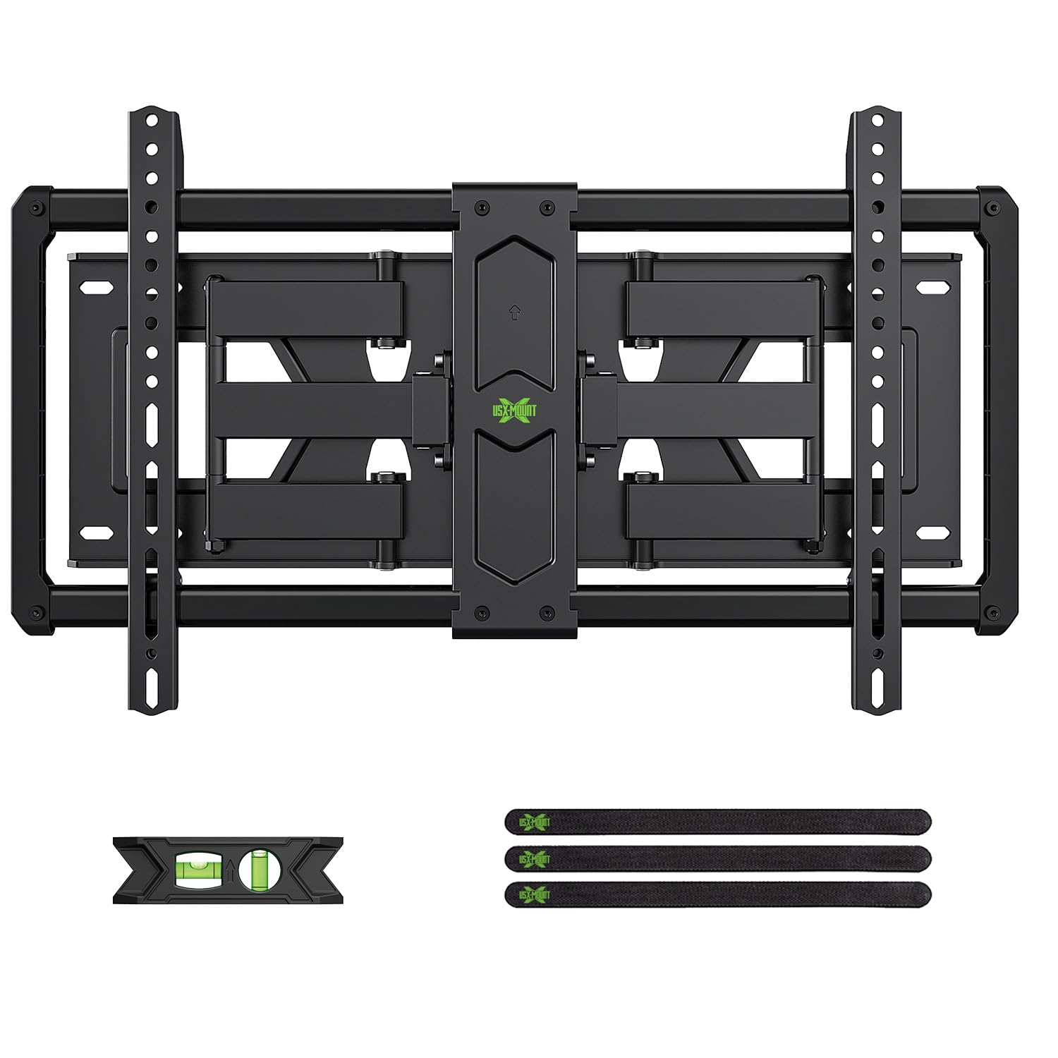 USX MOUNT Full Motion TV Wall Mount for Most 32-70 inch TVs up to 99 lbs, Wall Mount Bracket with Dual Articulating Arms, Swivel, Tilt, Max VESA 400x400mm, TV Mount Fits 12”/16” Wood Studs