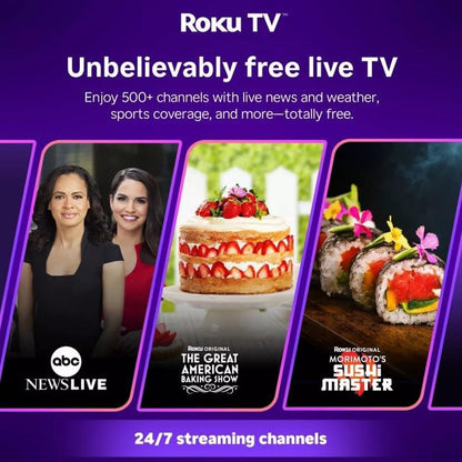 Roku Hiro TV 40" 1080p Full HD Smart TV (Renewed) — Dolby Audio, Wi-Fi, Bluetooth, 3x HDMI