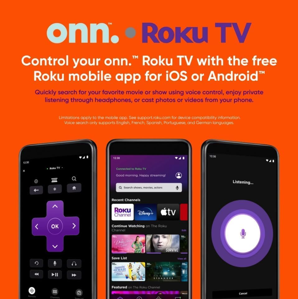 ONN Roku Smart TV LED (Renewed) — 350+ Streaming Channels, Alexa, Google, Apple HomeKit