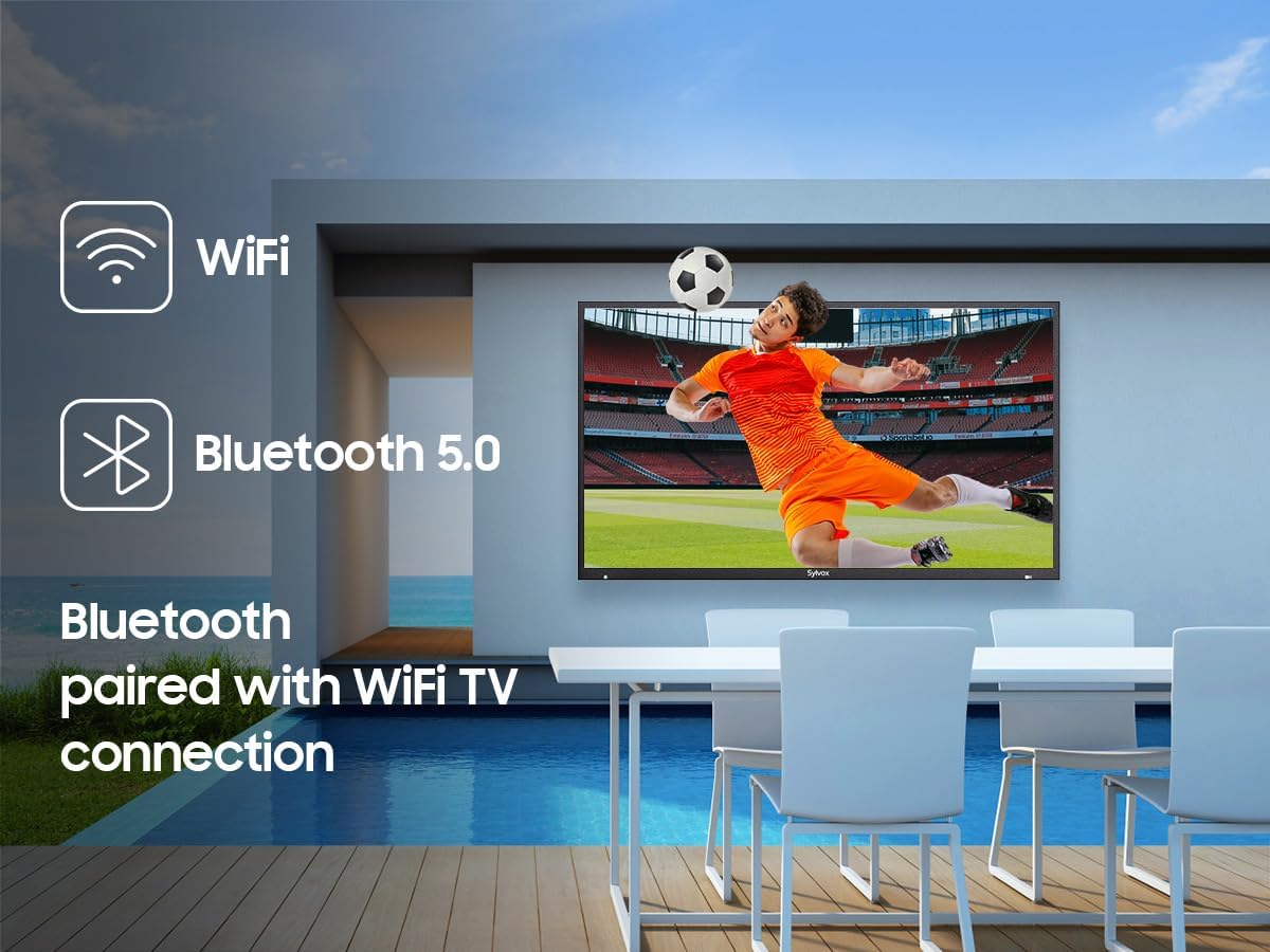 SYLVOX Outdoor TV 4K Weatherproof Smart TV — 1000 Nits, HDR10, IP55, Voice Remote