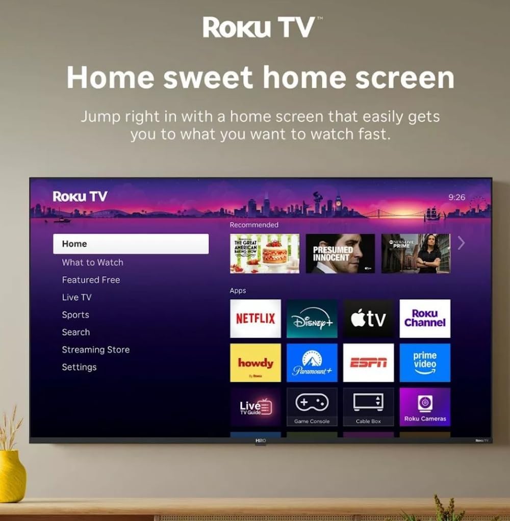 Roku Hiro TV 40" 1080p Full HD Smart TV (Renewed) — Dolby Audio, Wi-Fi, Bluetooth, 3x HDMI