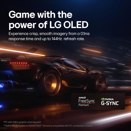 LG OLED evo C4 65" 4K Smart TV 2024 — α9 AI Gen7, Dolby Vision, 144Hz, G-Sync, Alexa
