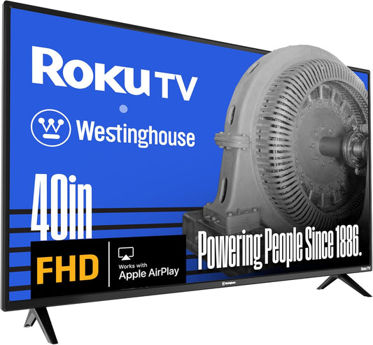 Westinghouse 40" Roku TV 1080p FHD Smart TV — Wi-Fi, Bluetooth, AirPlay, Alexa, Google Assistant