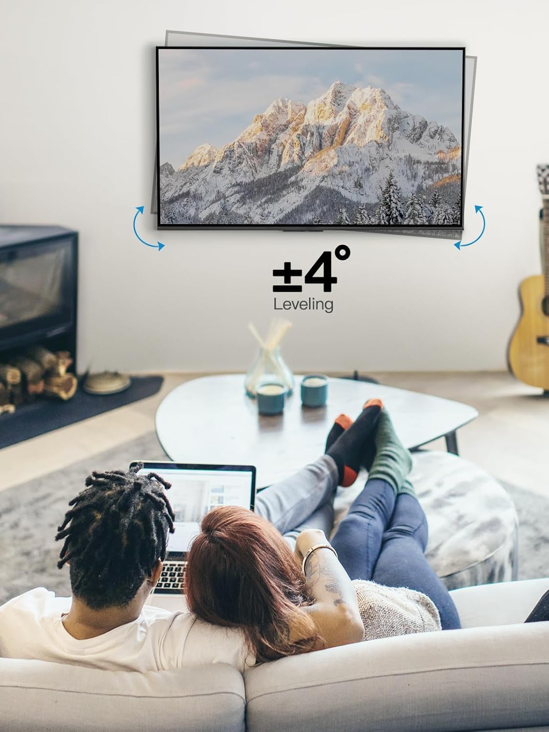 Pipishell Full Motion TV Wall Mount for 26-65 inch Flat or Curved TVs up to 77 lbs, TV Bracket Wall Mount with Articulating Arms, Extension, Tilt, Swivel, Leveling, Max VESA 400x400mm, PIMF7