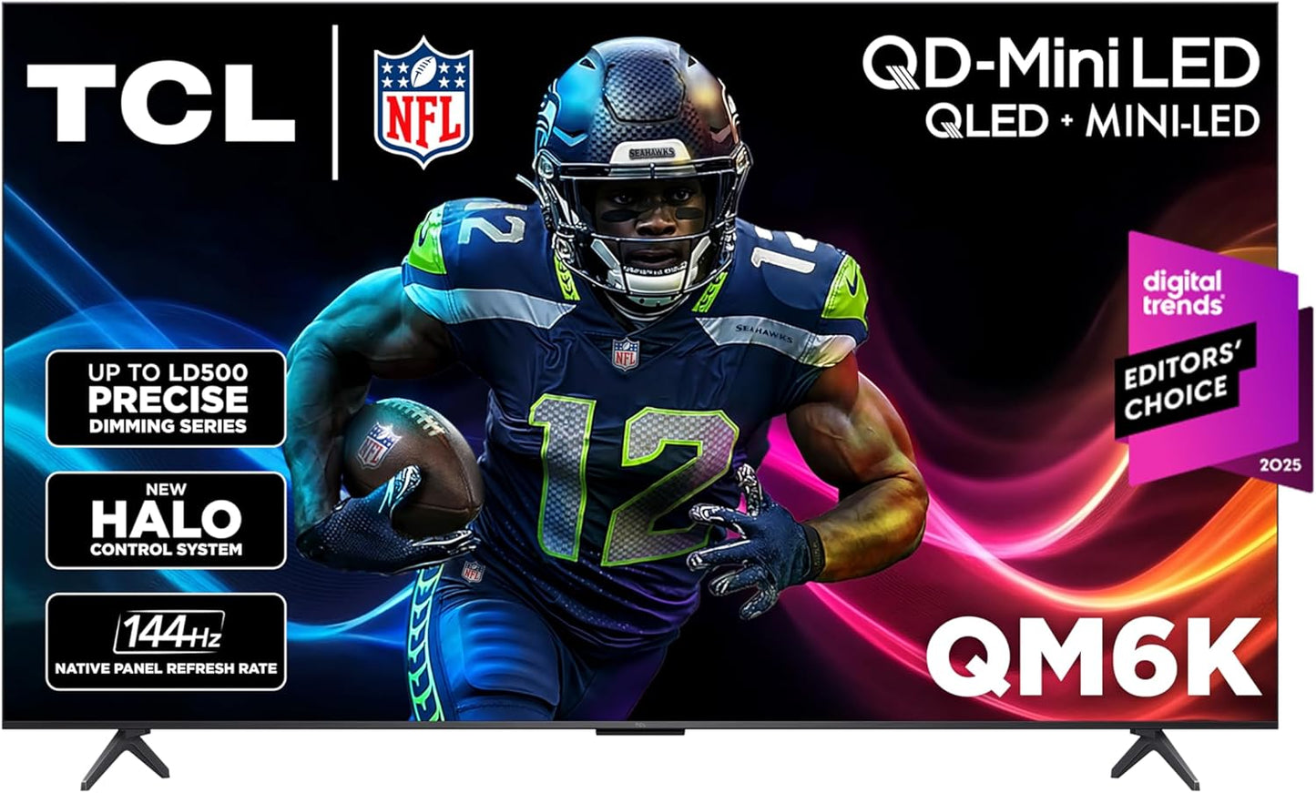 TCL QM6K 75" Mini LED QLED 4K Google TV 2025 — Halo Control, 144Hz, Dolby Atmos, Alexa