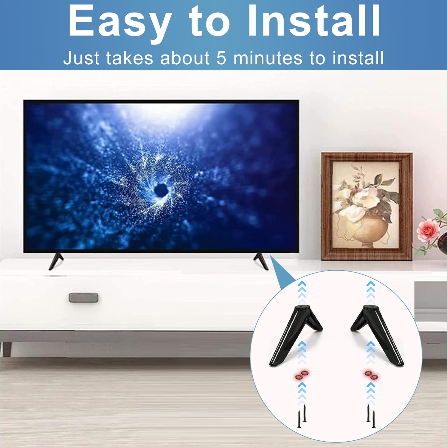 Base Stand for TCL Smart Tv - Fit for Select Models for 28" 32" 40" 43" 49" 50" 55" 65" TVs, Please Read All Descriptions, 32S305 32S301 40S355 40S325 43S425 43S431 50S431 65S433, Not Universal Legs