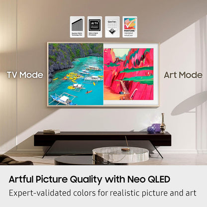 Samsung The Frame Pro 65" 4K Neo QLED Smart TV 2025 — Art Mode, NQ4 AI Gen3, 144Hz, Alexa