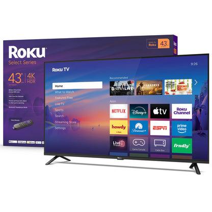 Roku Smart TV 2026 – 55-Inch Select Series, 4K QLED TV – Roku TV with Voice Remote – Flat Screen QLED Television with Wi-Fi for Streaming Live Local News, Sports, & Movies – Bluetooth Headphone Mode