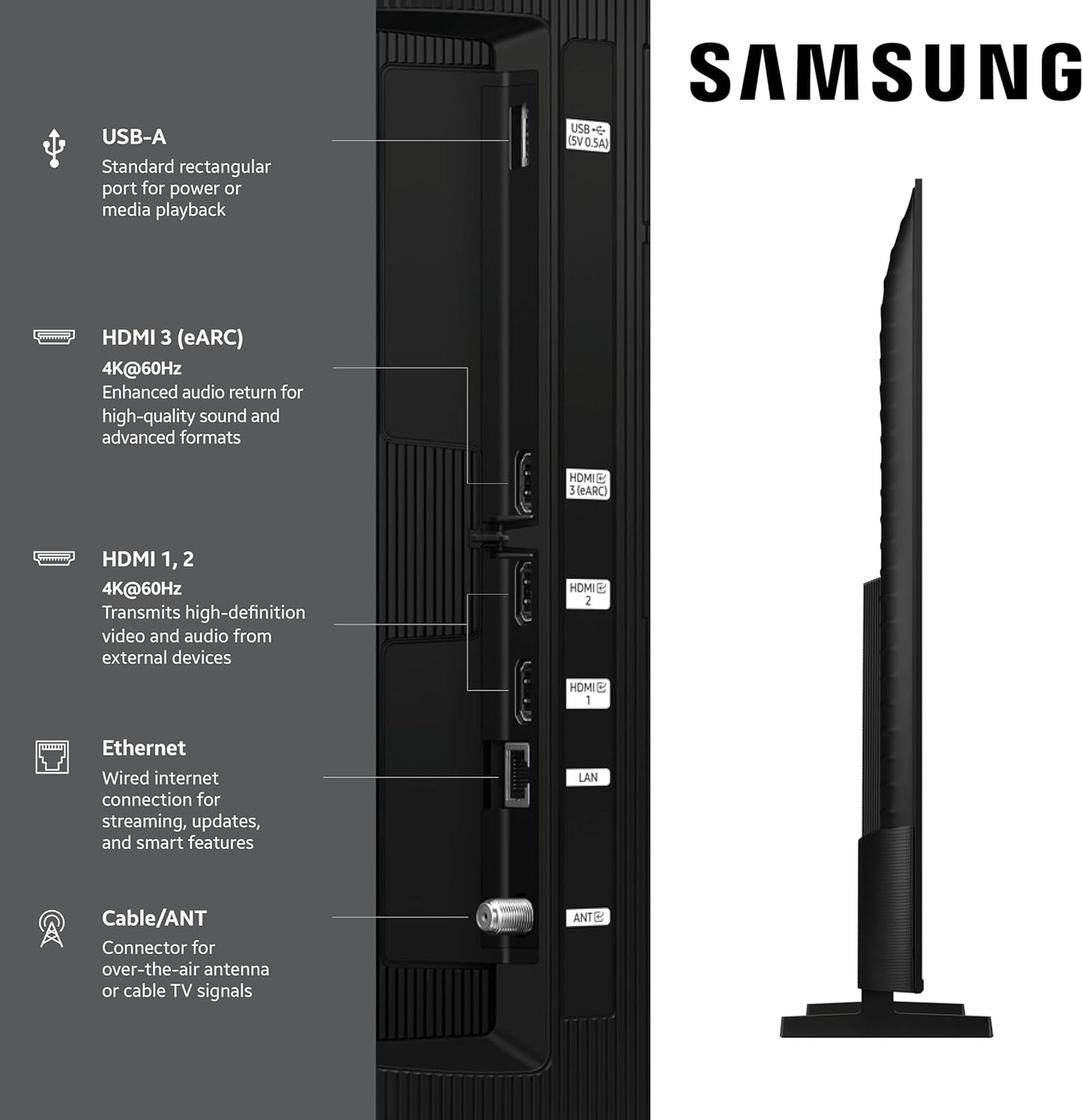 Samsung QLED Q7F 65" 4K Smart TV 2025 — Quantum HDR, Gaming Hub, Alexa