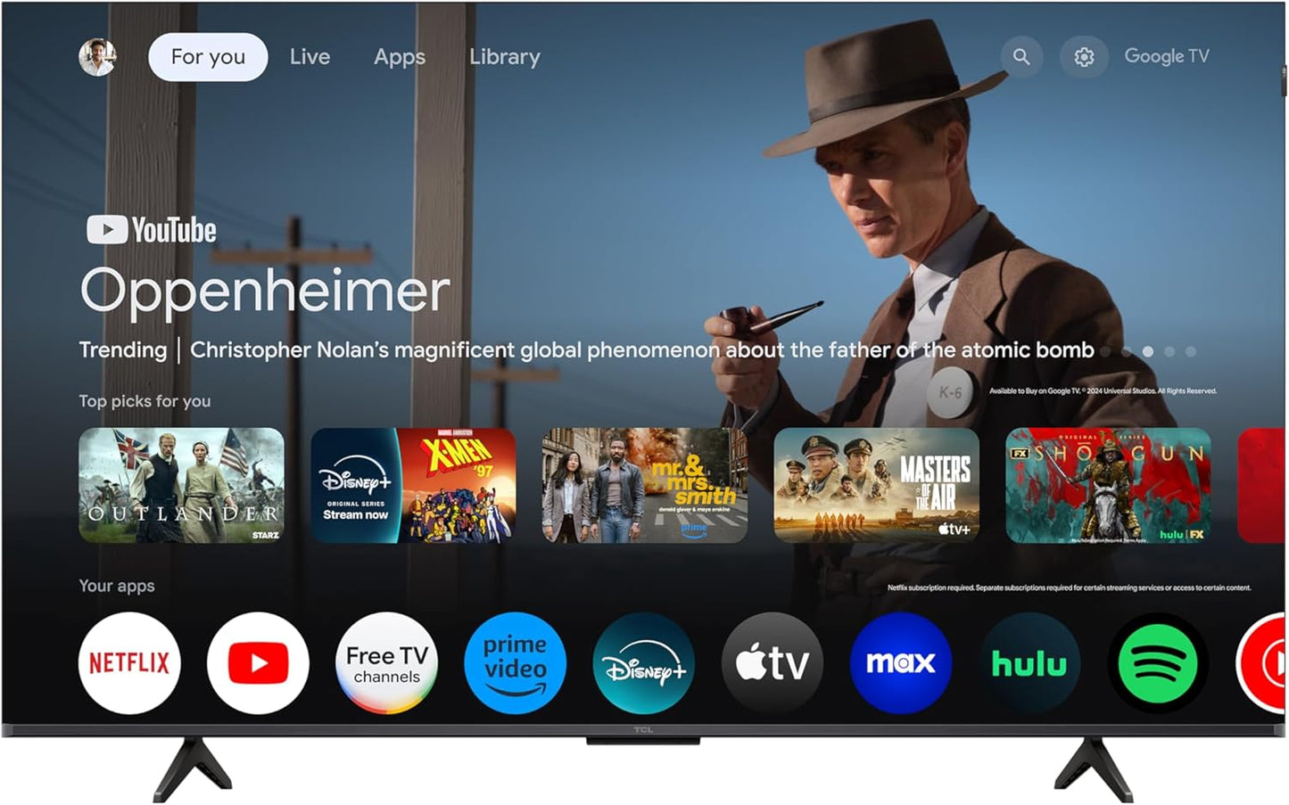 TCL T7 55" 4K QLED Google Smart TV 2025 — 144Hz, AIPQ Pro, Dolby Vision, Game Accelerator 240