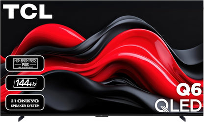 TCL Q65 98" QLED 4K Smart Google TV 2024 — Dolby Vision, 144Hz VRR, AIPQ PRO, Dolby Atmos