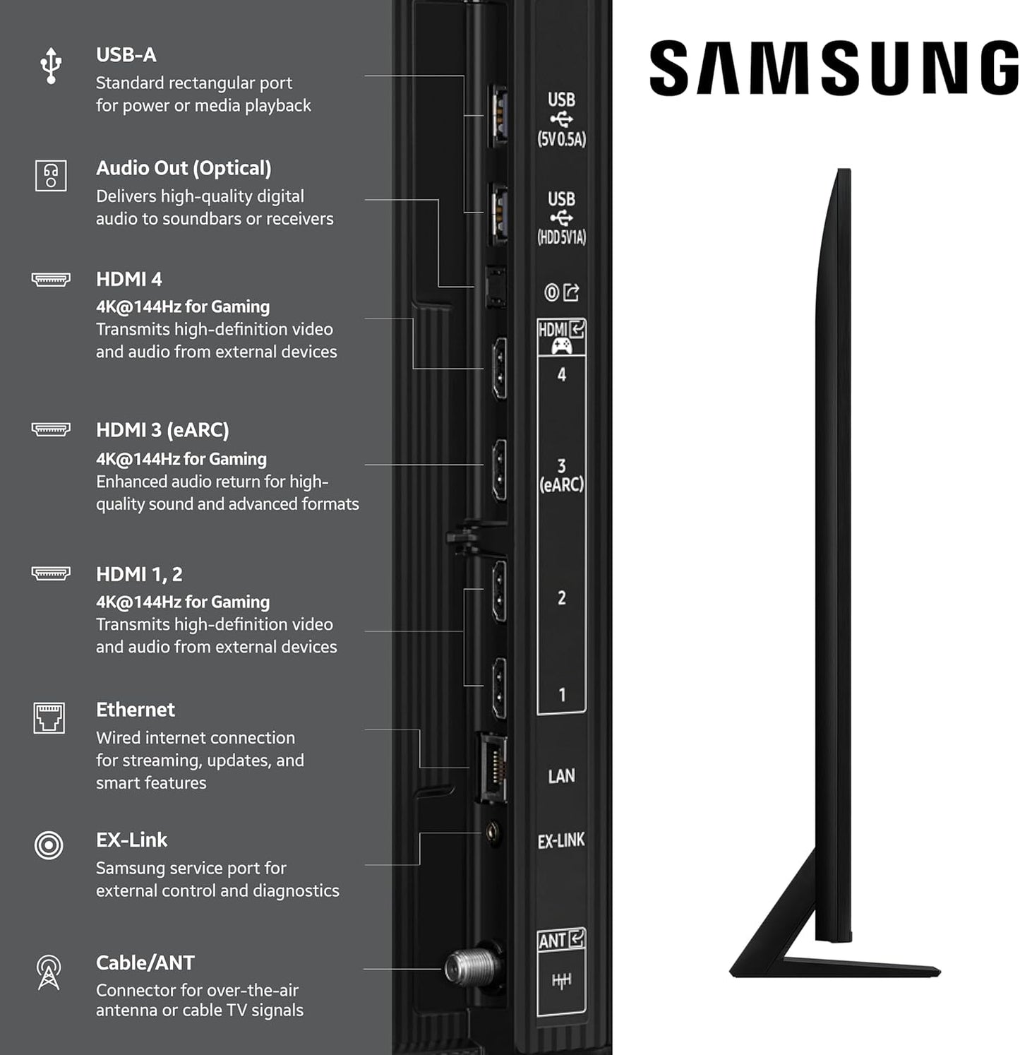 Samsung Neo QLED QN80F 65" 4K Smart TV 2025 — Mini LED, Vision AI, Dolby Atmos, 144Hz