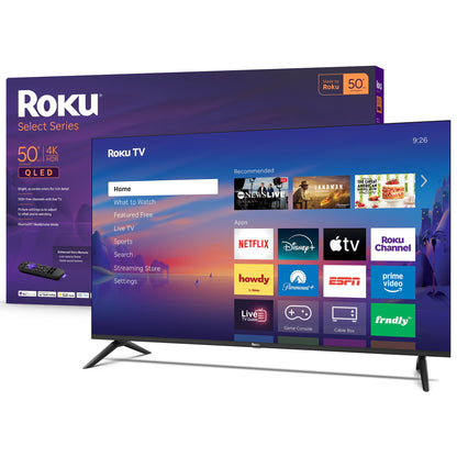 Roku Smart TV 2026 – 55-Inch Select Series, 4K QLED TV – Roku TV with Voice Remote – Flat Screen QLED Television with Wi-Fi for Streaming Live Local News, Sports, & Movies – Bluetooth Headphone Mode