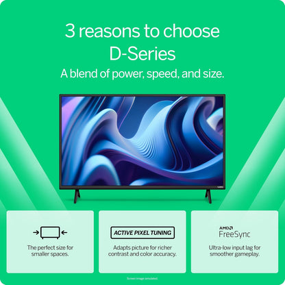 VIZIO D-Series 40" 1080p Full HD Smart TV — AMD FreeSync, AirPlay 2, Chromecast, Alexa