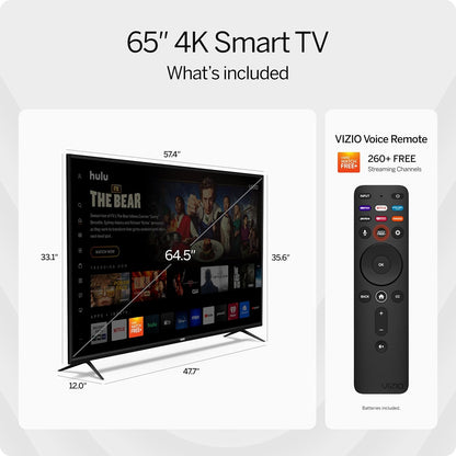 VIZIO V-Series 65" 4K UHD LED Smart TV — Dolby Vision, HDR10+, VRR Gaming, WatchFree+, Alexa