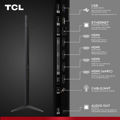 TCL QM6K 75" Mini LED QLED 4K Google TV 2025 — Halo Control, 144Hz, Dolby Atmos, Alexa