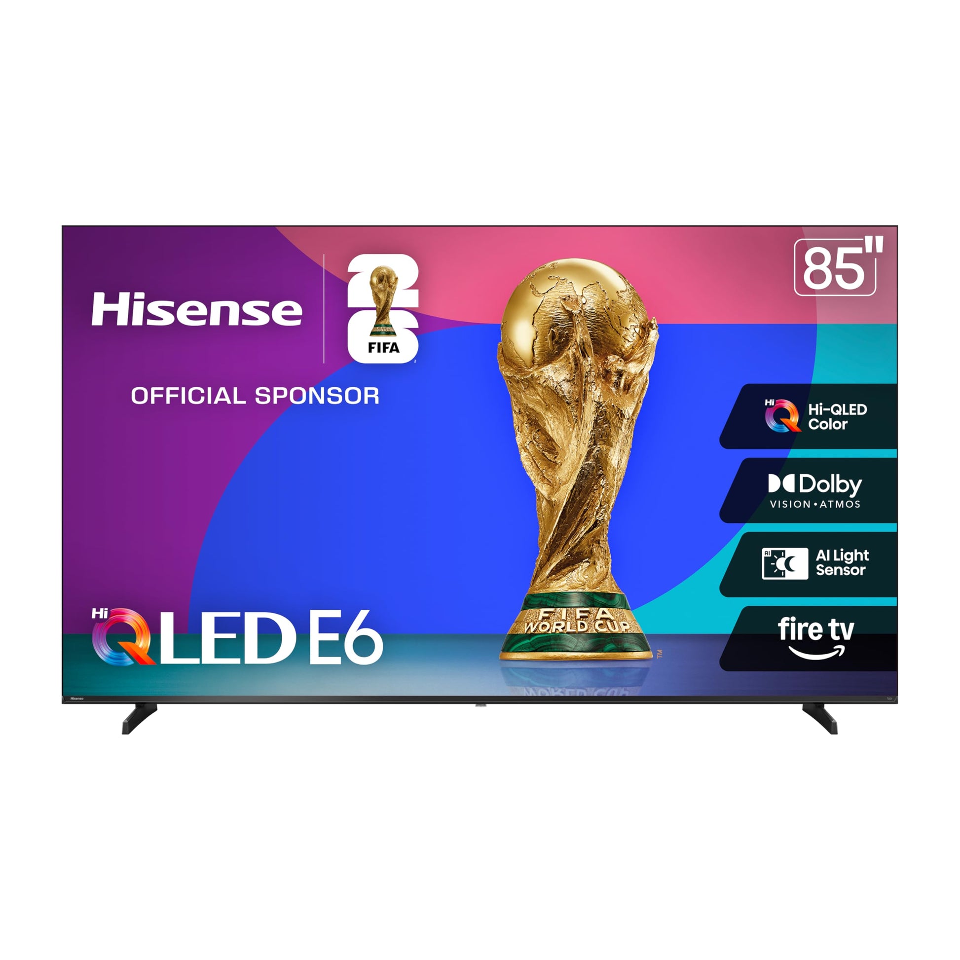 Hisense 55" E6 Cinema Series Hi-QLED 4K UHD Smart Fire TV (55E6QF, 2025 Model) - AI Light Sensor, Dolby Vision · Atmos, Voice Remote with Alexa, Motion Rate 120, HDR 10+ Adaptive, Game Mode Plus