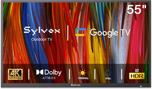 SYLVOX Outdoor TV Deck Pro 3.0 55" 4K — Google TV, 1000 Nits, IP56, Dolby Atmos, Chromecast