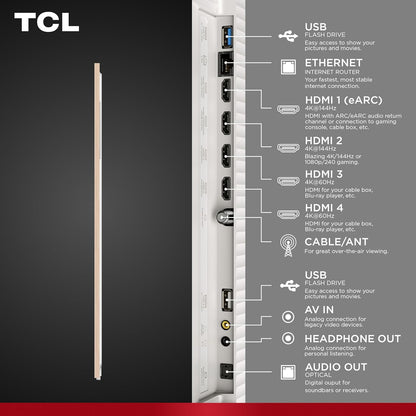 TCL NXTVISION 65" QLED 4K Smart Google TV 2024 — Art Frame, Dolby Vision IQ, 120Hz, Alexa