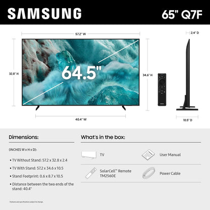 Samsung QLED Q7F 65" 4K Smart TV 2025 — Quantum HDR, Gaming Hub, Alexa