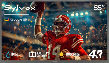 SYLVOX Outdoor TV 4K Weatherproof Smart TV — 1000 Nits, HDR10, IP55, Voice Remote