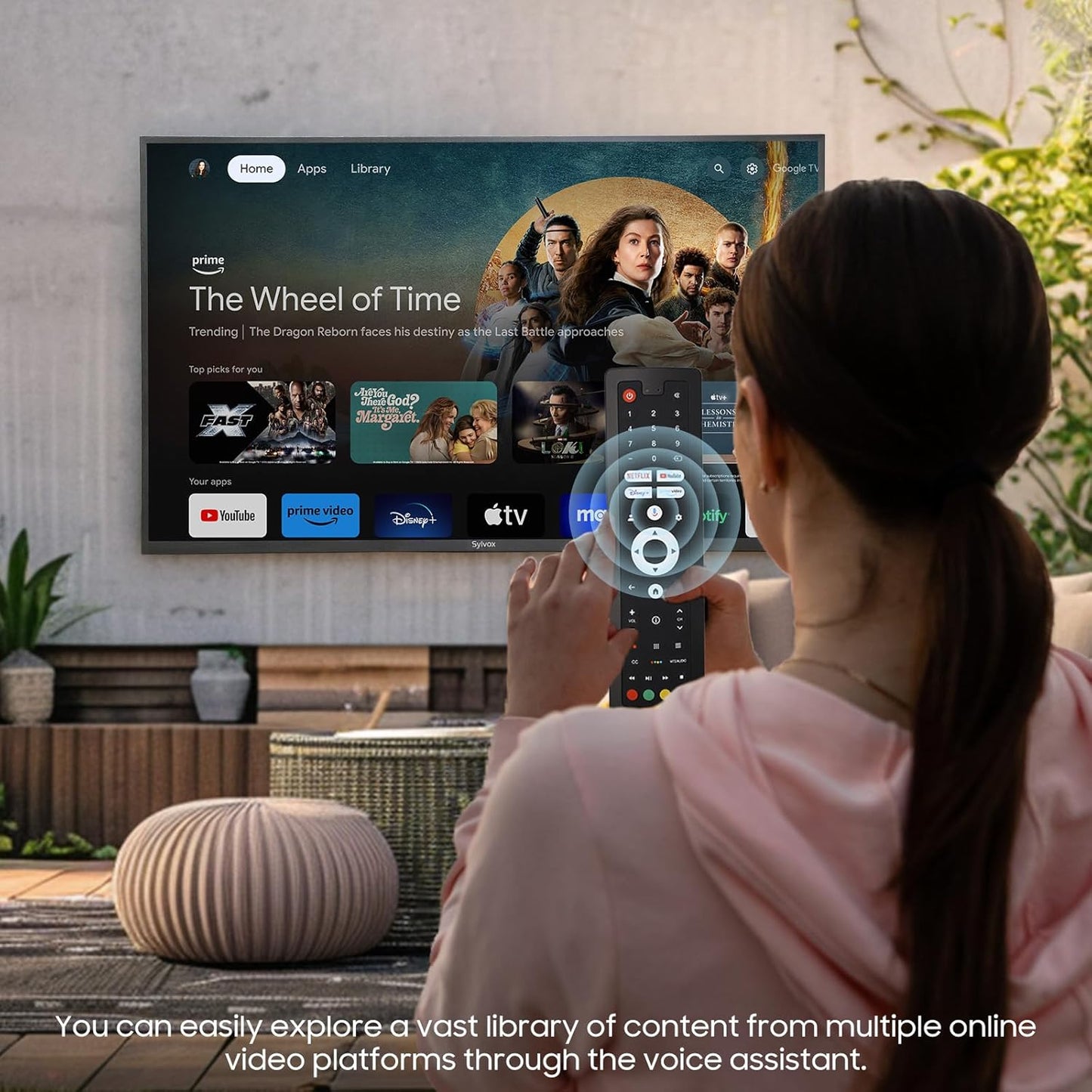 SYLVOX Outdoor Smart TV Patio Series 43" 4K — Google TV, 700 Nits, IP55, Dual Speakers
