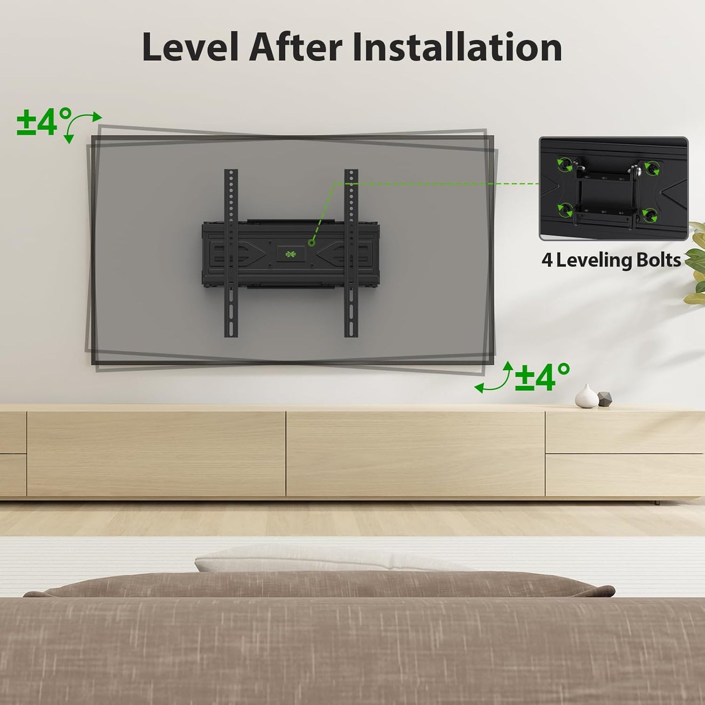 USX MOUNT Full Motion TV Wall Mount for Most 32-70 inch TVs up to 99 lbs, Wall Mount Bracket with Dual Articulating Arms, Swivel, Tilt, Max VESA 400x400mm, TV Mount Fits 12”/16” Wood Studs