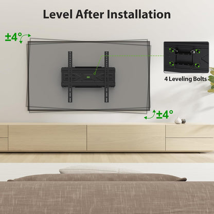 USX MOUNT Full Motion TV Wall Mount for Most 32-70 inch TVs up to 99 lbs, Wall Mount Bracket with Dual Articulating Arms, Swivel, Tilt, Max VESA 400x400mm, TV Mount Fits 12”/16” Wood Studs