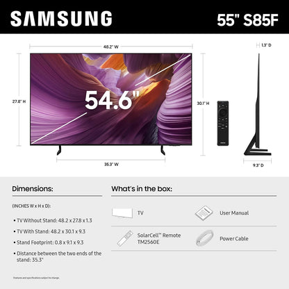 Samsung OLED S85F 55" 4K Smart TV 2025 — Vision AI, NQ4 AI Gen2, Dolby Atmos, Alexa