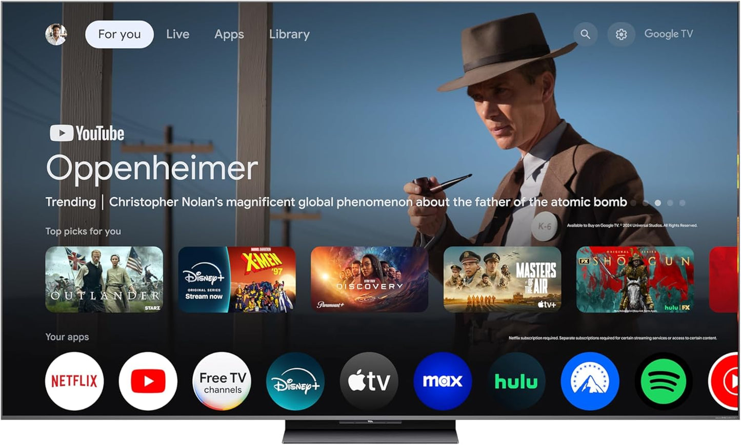 TCL QM8K 65" Mini LED QLED 4K Google TV 2025 — Halo Control, 288 VRR, Dolby Atmos, Alexa