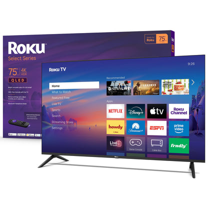 Roku Smart TV 2026 – 55-Inch Select Series, 4K QLED TV – Roku TV with Voice Remote – Flat Screen QLED Television with Wi-Fi for Streaming Live Local News, Sports, & Movies – Bluetooth Headphone Mode
