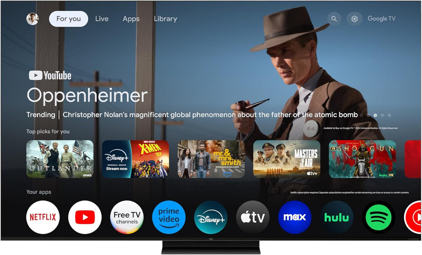 TCL QM7K 65" Mini LED QLED 4K Google TV 2025 — Halo Control, 144Hz, Game Accelerator 288, Alexa