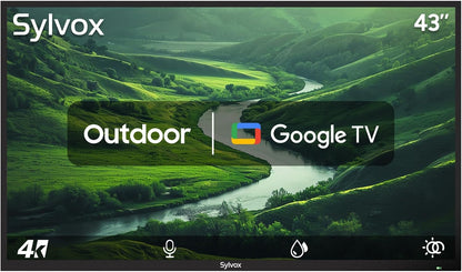 SYLVOX Outdoor Smart TV Patio Series 43" 4K — Google TV, 700 Nits, IP55, Dual Speakers
