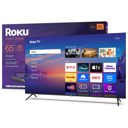 Roku Smart TV 2026 – 55-Inch Select Series, 4K QLED TV – Roku TV with Voice Remote – Flat Screen QLED Television with Wi-Fi for Streaming Live Local News, Sports, & Movies – Bluetooth Headphone Mode