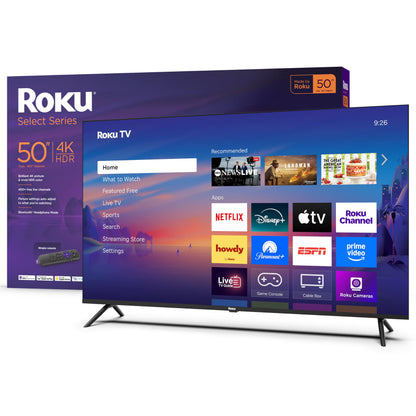 Roku Smart TV 2026 – 55-Inch Select Series, 4K QLED TV – Roku TV with Voice Remote – Flat Screen QLED Television with Wi-Fi for Streaming Live Local News, Sports, & Movies – Bluetooth Headphone Mode