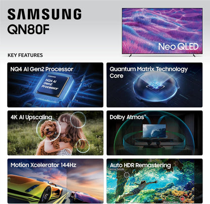 Samsung Neo QLED QN80F 65" 4K Smart TV 2025 — Mini LED, Vision AI, Dolby Atmos, 144Hz