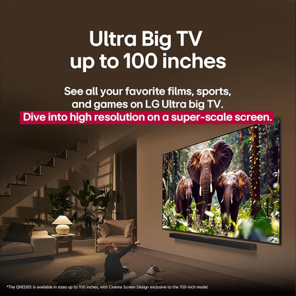 LG QNED85A 65" QNED evo AI Mini LED 4K Smart TV 2025 — Alpha 8 AI, 120Hz, Filmmaker Mode