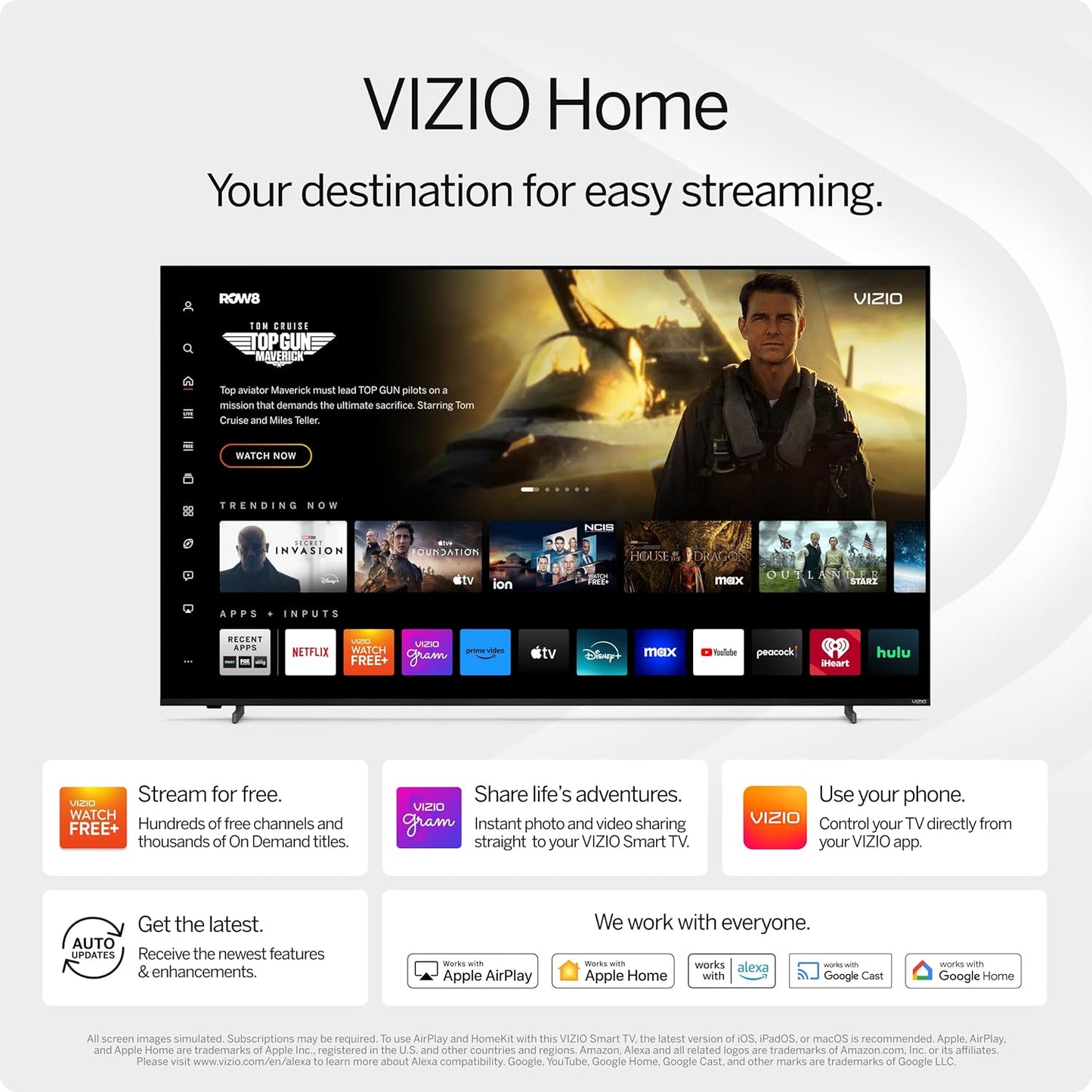 VIZIO 40" Full HD 1080p Smart TV (Renewed) — DTS Virtual:X, Alexa, Chromecast, Bluetooth