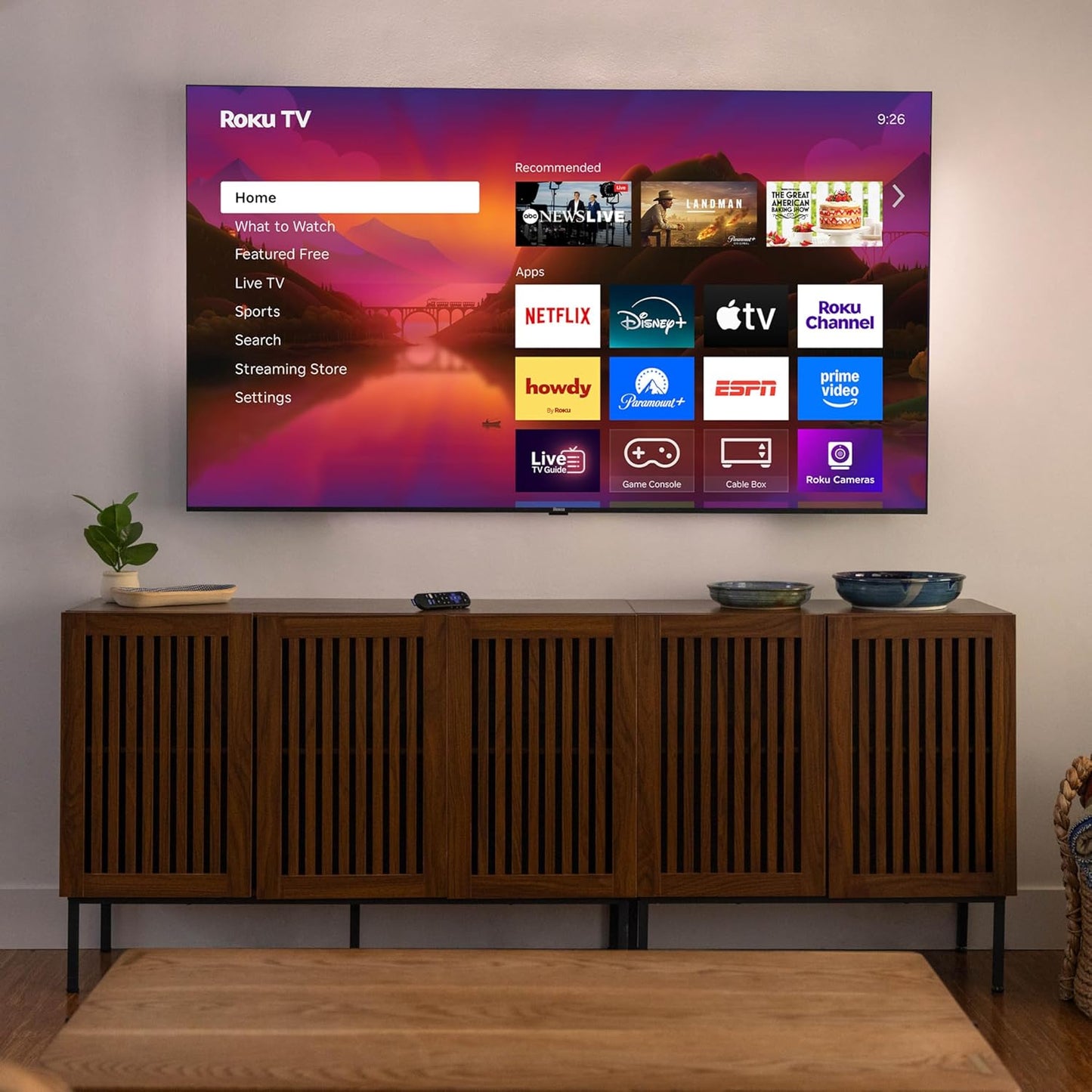 Roku Plus Series 55" 4K QLED Mini-LED Smart TV — Dolby Vision, AirPlay, Alexa, Voice Remote