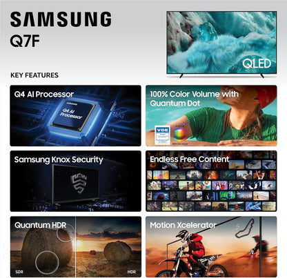 Samsung QLED Q7F 65" 4K Smart TV 2025 — Quantum HDR, Gaming Hub, Alexa