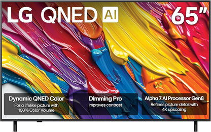 LG QNED82A 65" 4K Smart TV 2025 — Alpha 7 AI Gen8, HDR10 Pro, Filmmaker Mode, Alexa