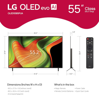LG OLED B5 55" 4K Smart TV 2025 — α8 AI Gen2, Dolby Vision, 120Hz, G-Sync, Alexa