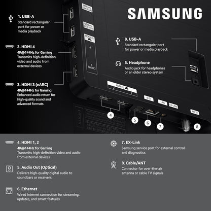 Samsung OLED S90F 65" 4K Smart TV 2025 — NQ4 AI Gen3, Pantone Validated, 144Hz, Alexa