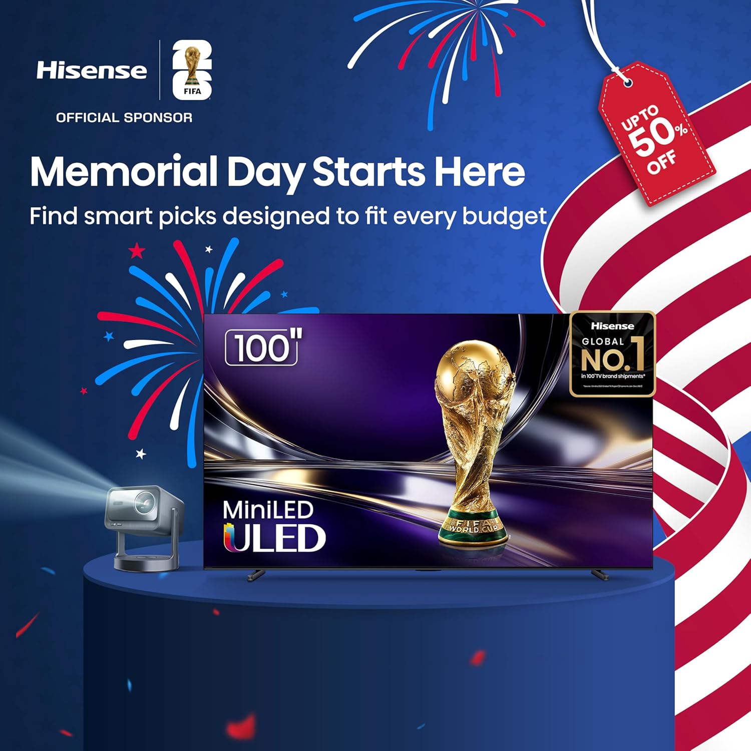 Hisense 55" U7 Mini-LED ULED 4K UHD Best Premium Gaming HDR Smart Fire TV (55U7SF, 2026 New) - Hi-QLED, Native 165Hz, VRR 330, Dolby Vision IQ · Atmos, IMAX Enhanced, Anti-Reflection, 2.1.2 Ch, Alexa+