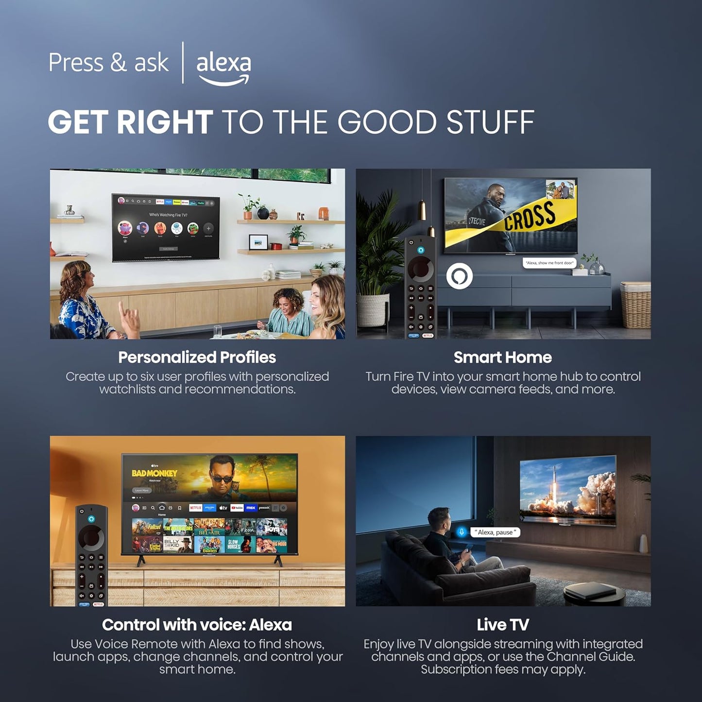 Hisense A7 55" 4K UHD Smart Fire TV 2025 — Dolby Vision, Dolby Atmos, VRR, Alexa