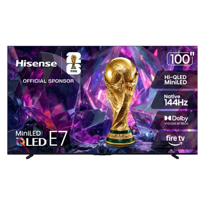 Hisense 75" E7 Cinema Series Hi-QLED Mini-LED 4K UHD Smart Fire TV (75E7SF, 2026 NEW) - Native 144Hz, AI Picture, Dolby Vision IQ · Atmos, FALD, HDR10+ Adaptive, MEMC, Alexa+