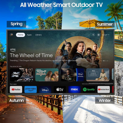 SYLVOX Outdoor Smart TV Patio Series 43" 4K — Google TV, 700 Nits, IP55, Dual Speakers